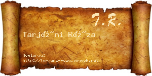 Tarjáni Róza névjegykártya